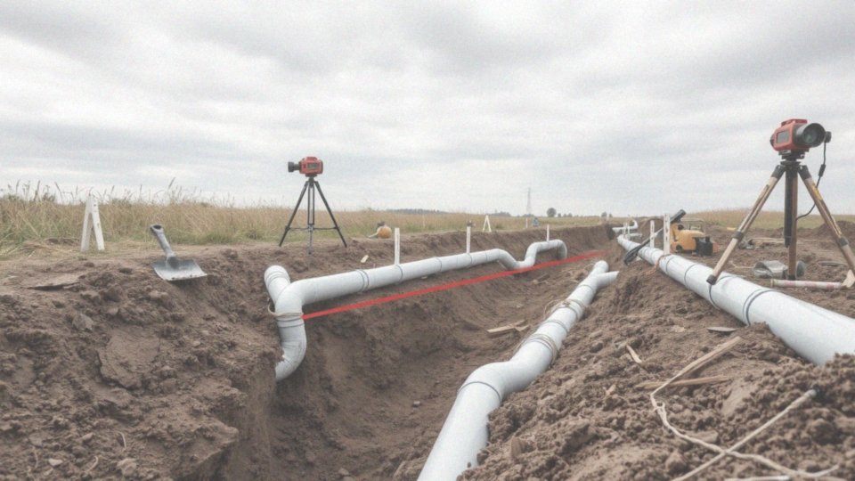 Jak zrealizować równomierny spadek rury do szamba na całej długości?
